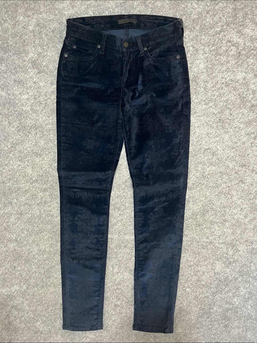 7 For All Mankind Navy Corduroy Slim Jacquard Pants